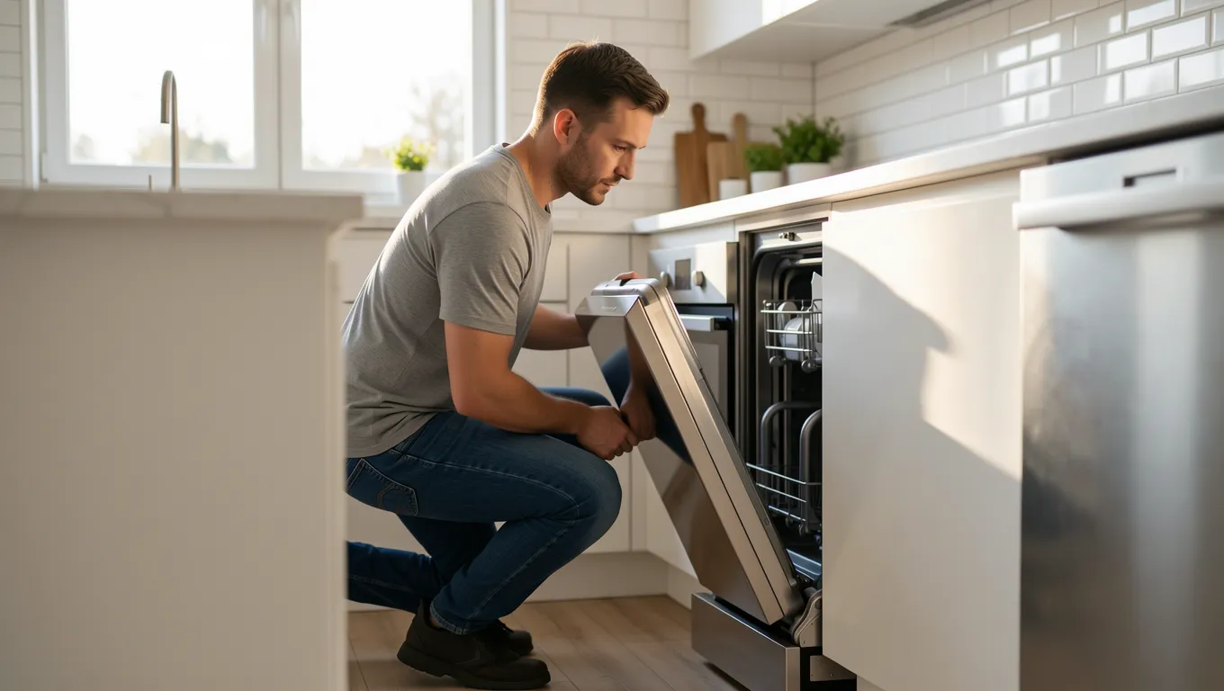 Technician installing a new appliance to help manage personal loans up to $5000 needs.